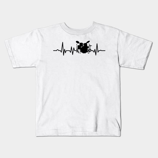 Drums Heartbeat Drummers percussionists Kids T-Shirt by DragonTees